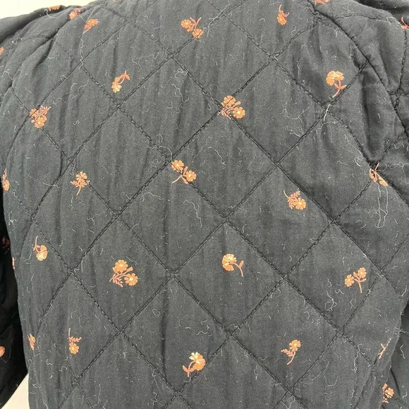 Madewell Quilted Puff-Sleeve Mini Dress in Black Amie Floral (small) - Picture 8 of 12